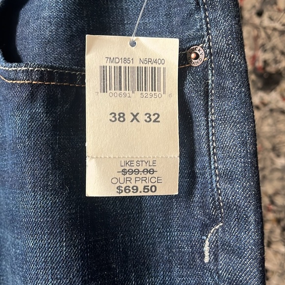 NWT Lucky Brand 38x32 Low Rise Slim Fit Straight Leg Jeans - Picture 2 of 6